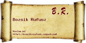 Bozsik Rufusz névjegykártya